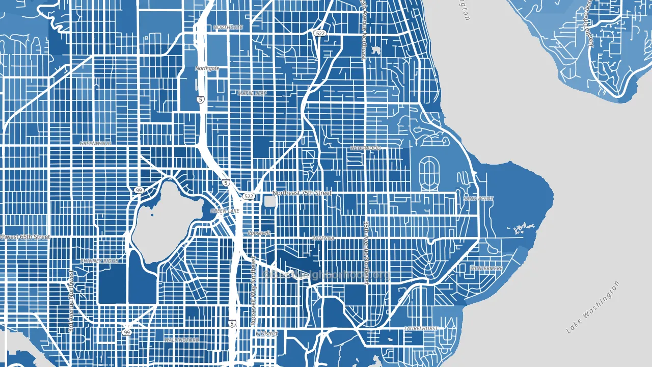 98115, WA block-group political-lean map