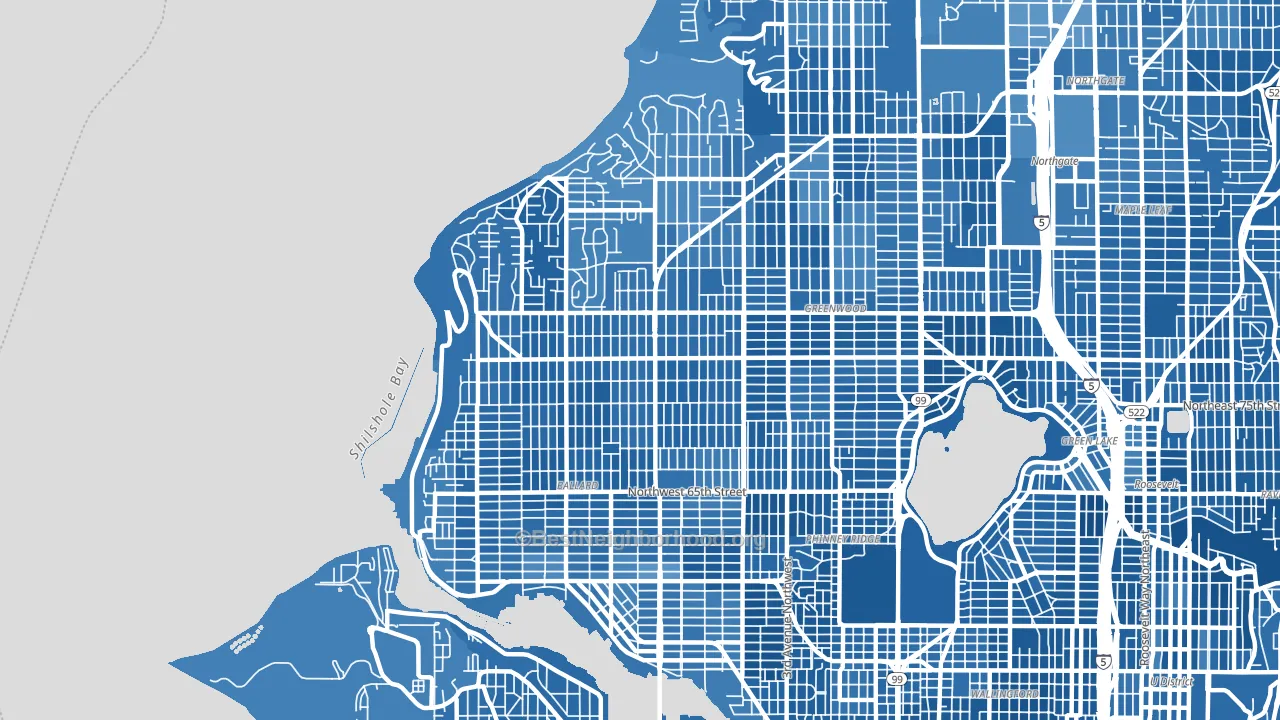98117, WA block-group political-lean map