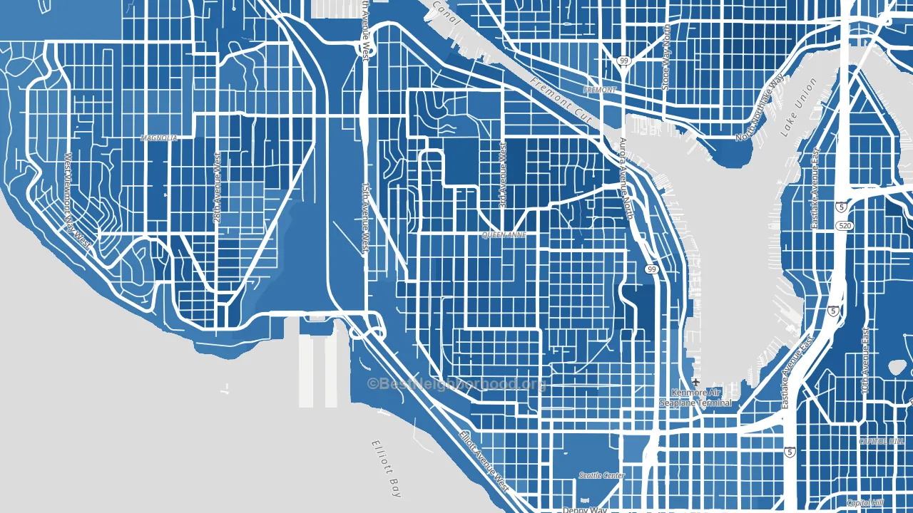 98119, WA block-group political-lean map