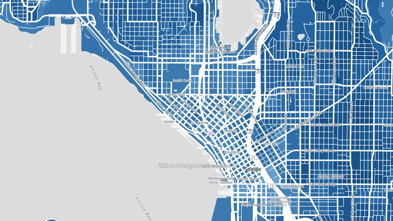 98121, WA block-group political-lean map