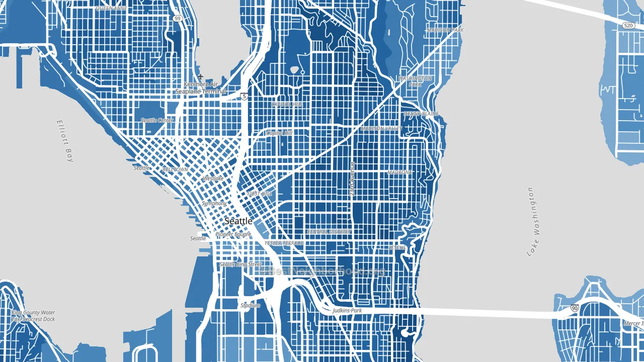 98122, WA block-group political-lean map