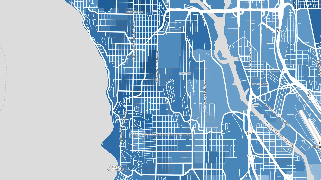 98126, WA block-group political-lean map