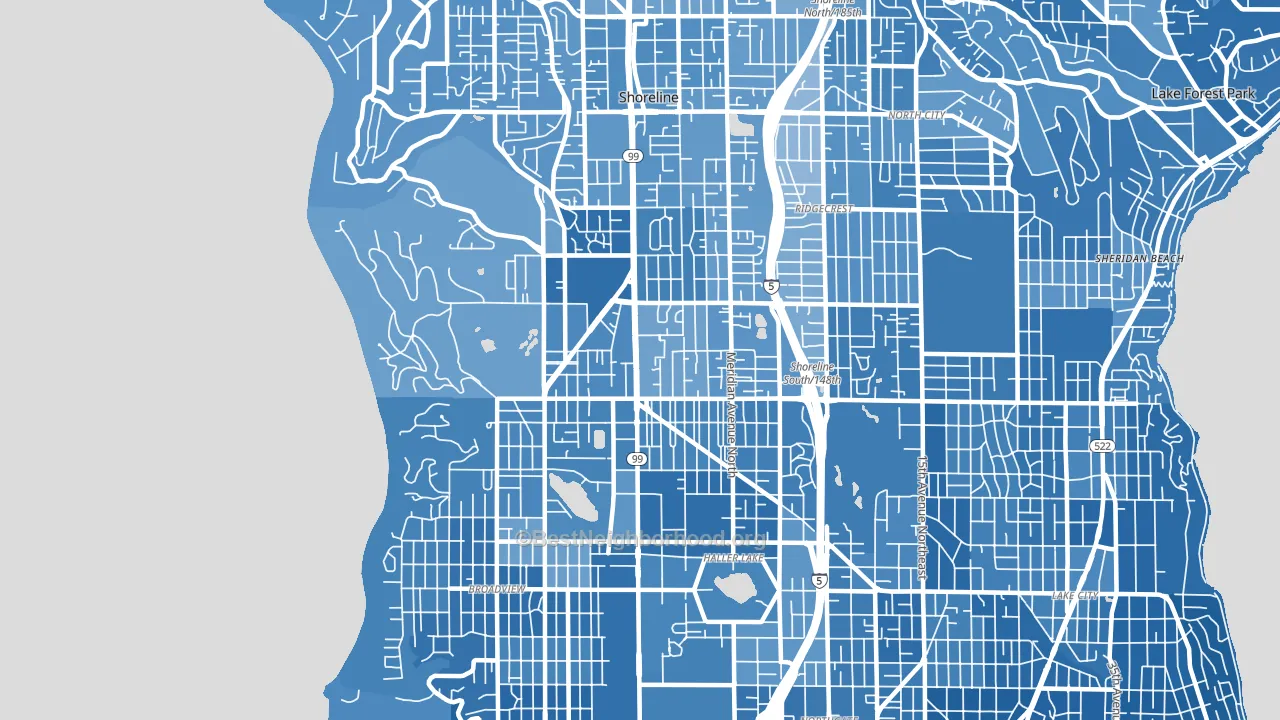 98133, WA block-group political-lean map