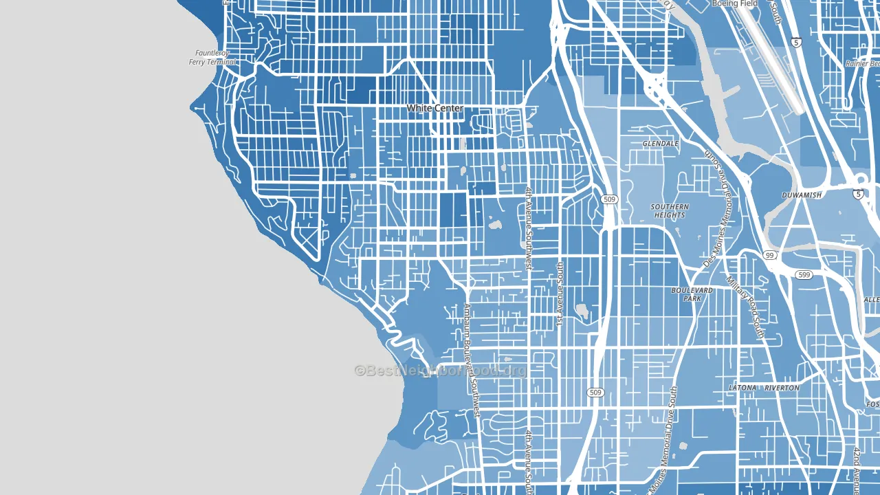 98146, WA block-group political-lean map