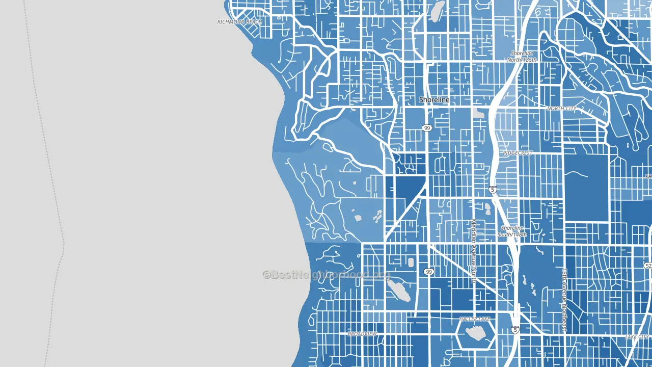 98177, WA block-group political-lean map