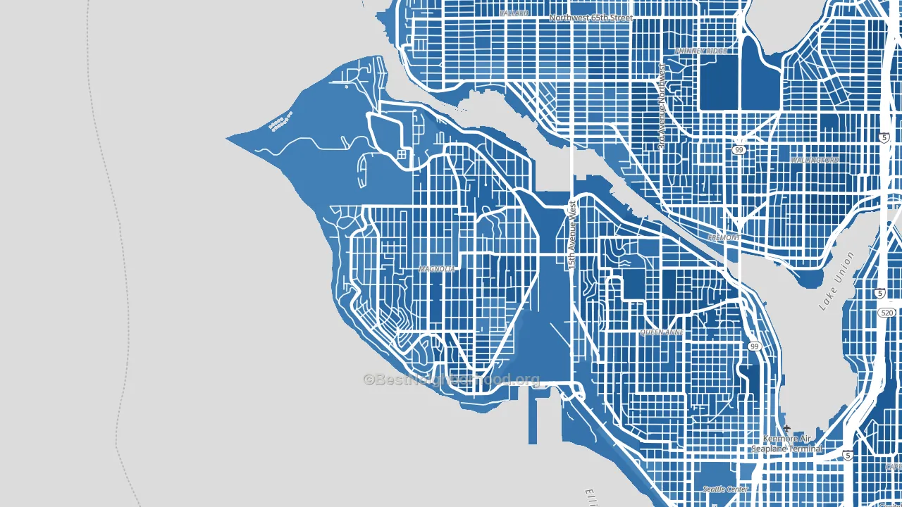 98199, WA block-group political-lean map