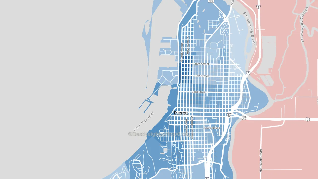 98207, WA block-group political-lean map