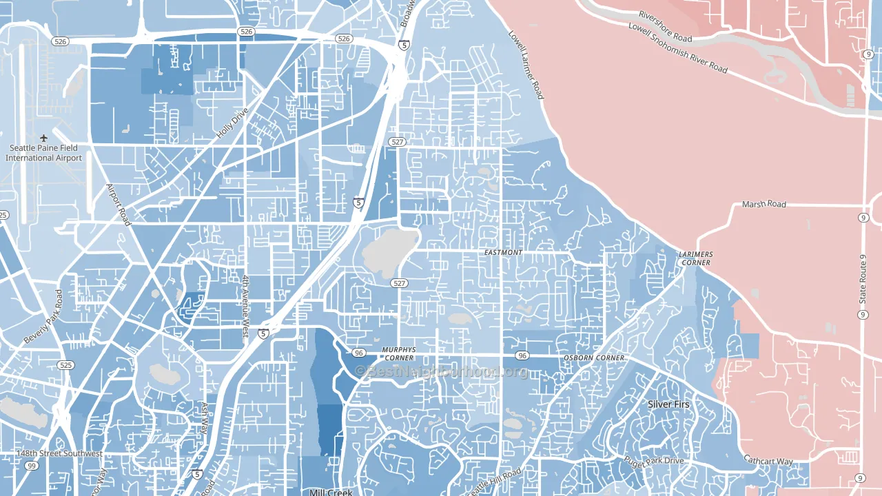 98208, WA block-group political-lean map