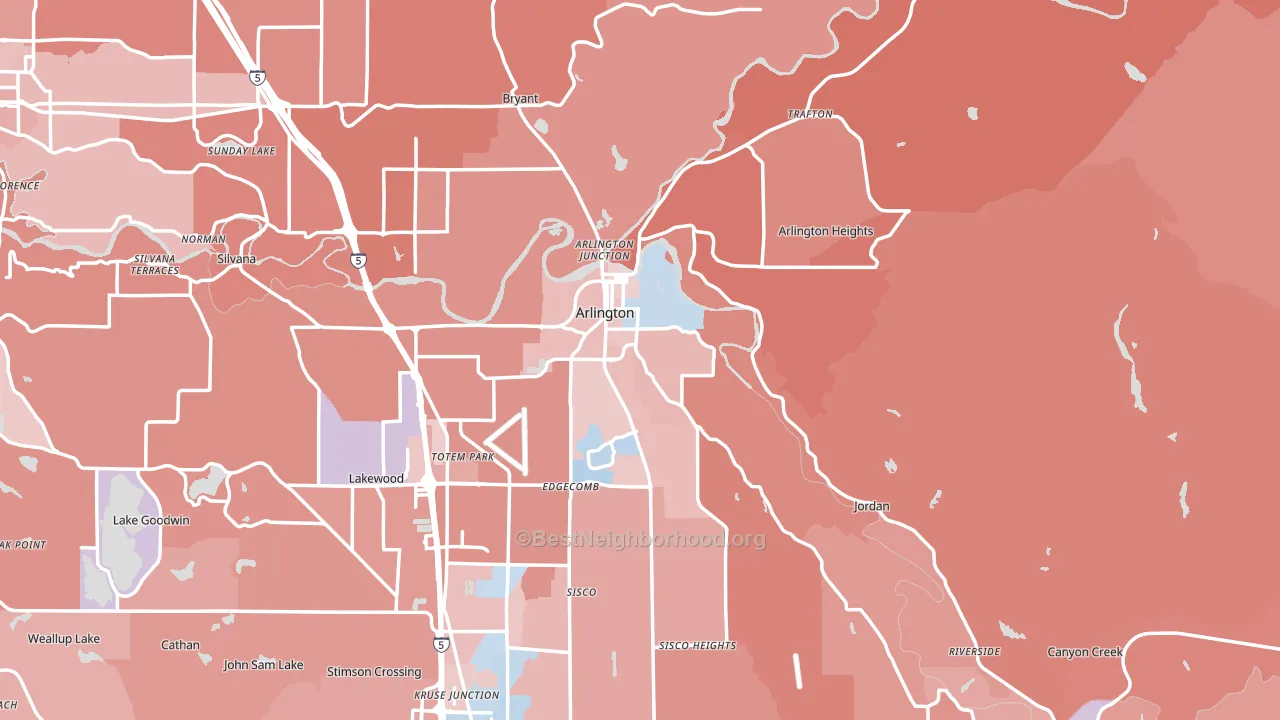 98223, WA block-group political-lean map