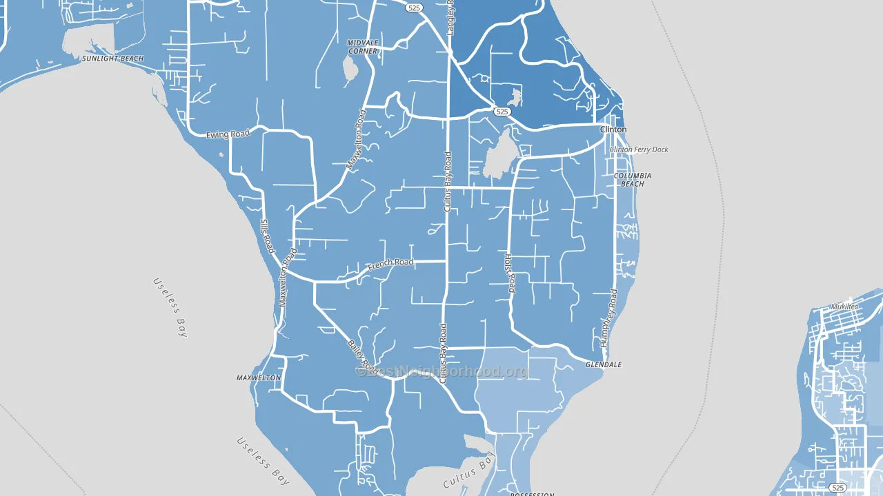 98236, WA block-group political-lean map