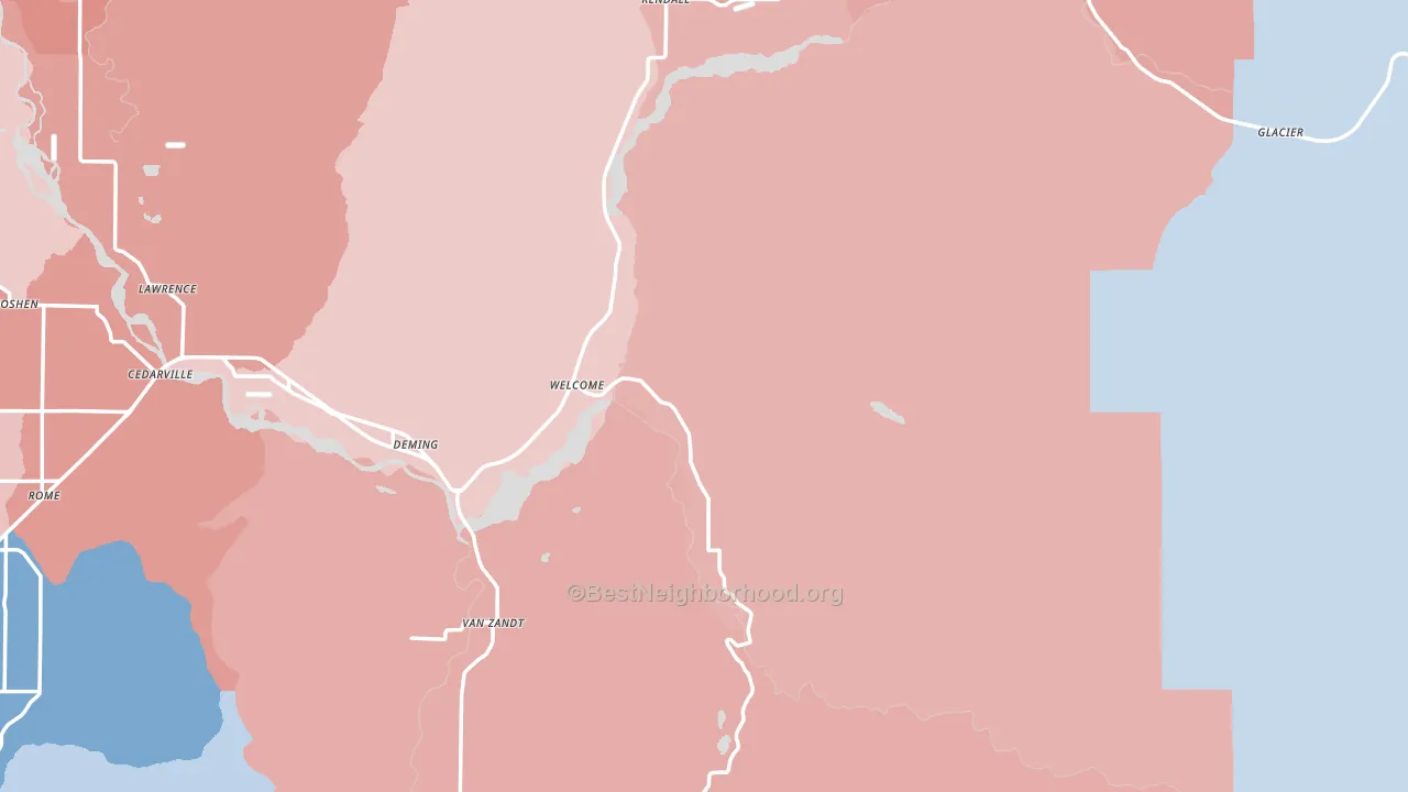 98244, WA block-group political-lean map