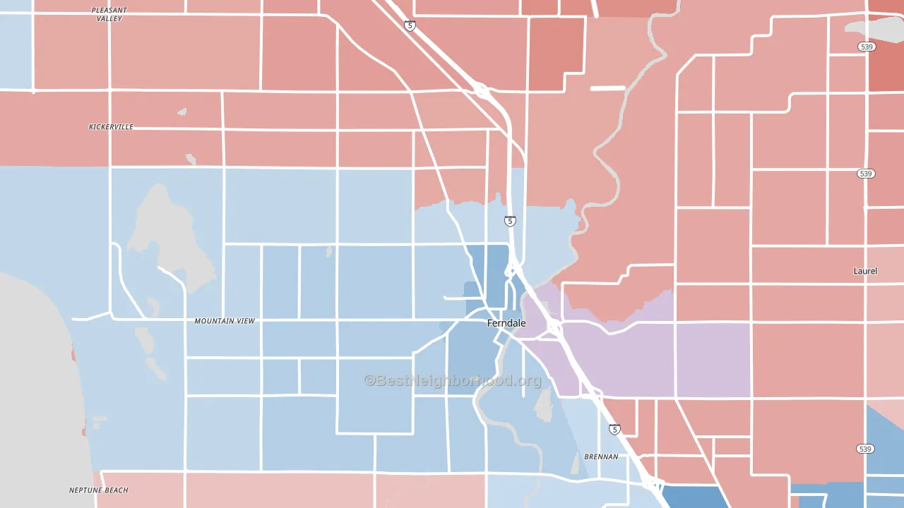 98248, WA block-group political-lean map