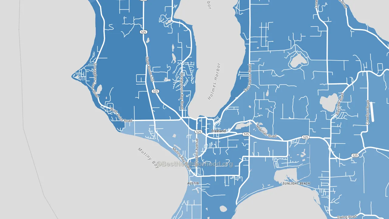 98249, WA block-group political-lean map