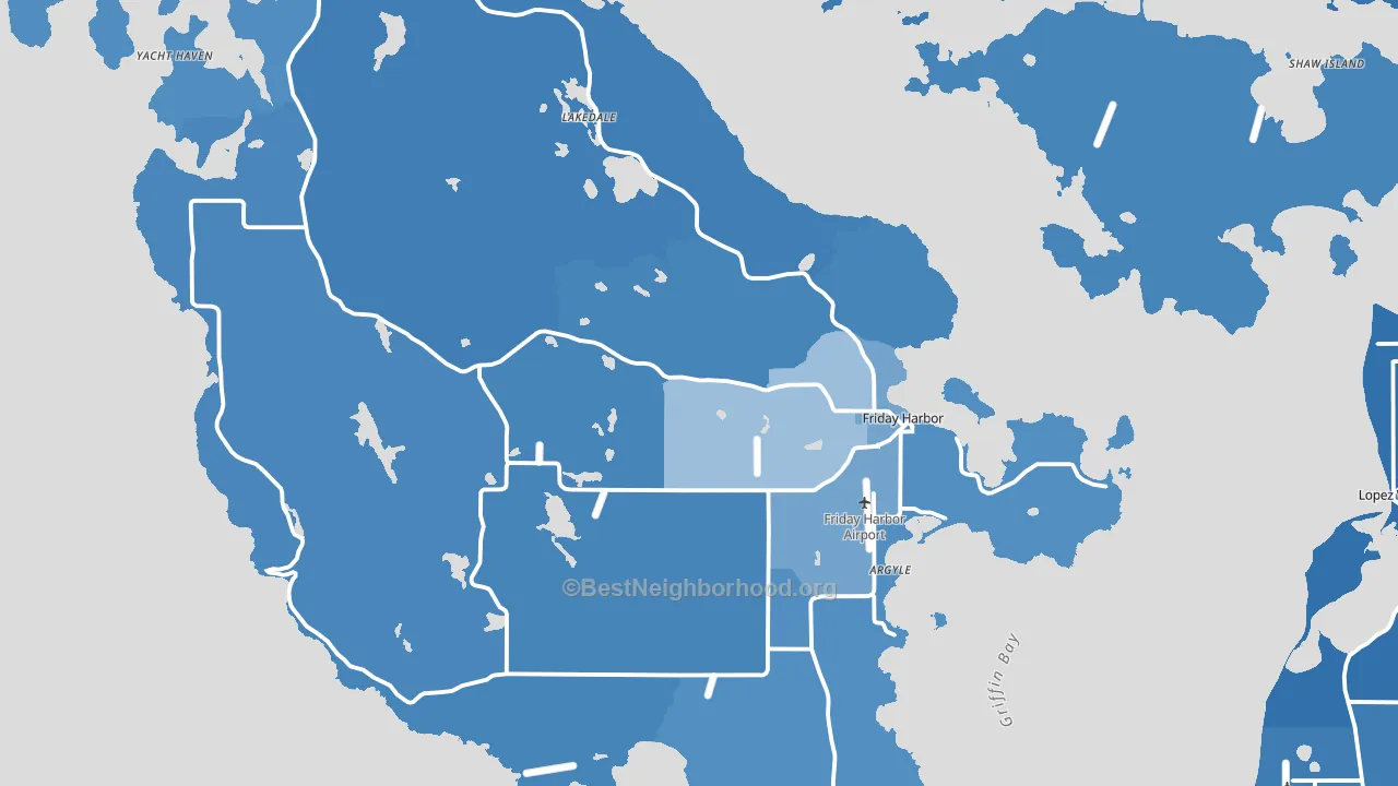 98250, WA block-group political-lean map