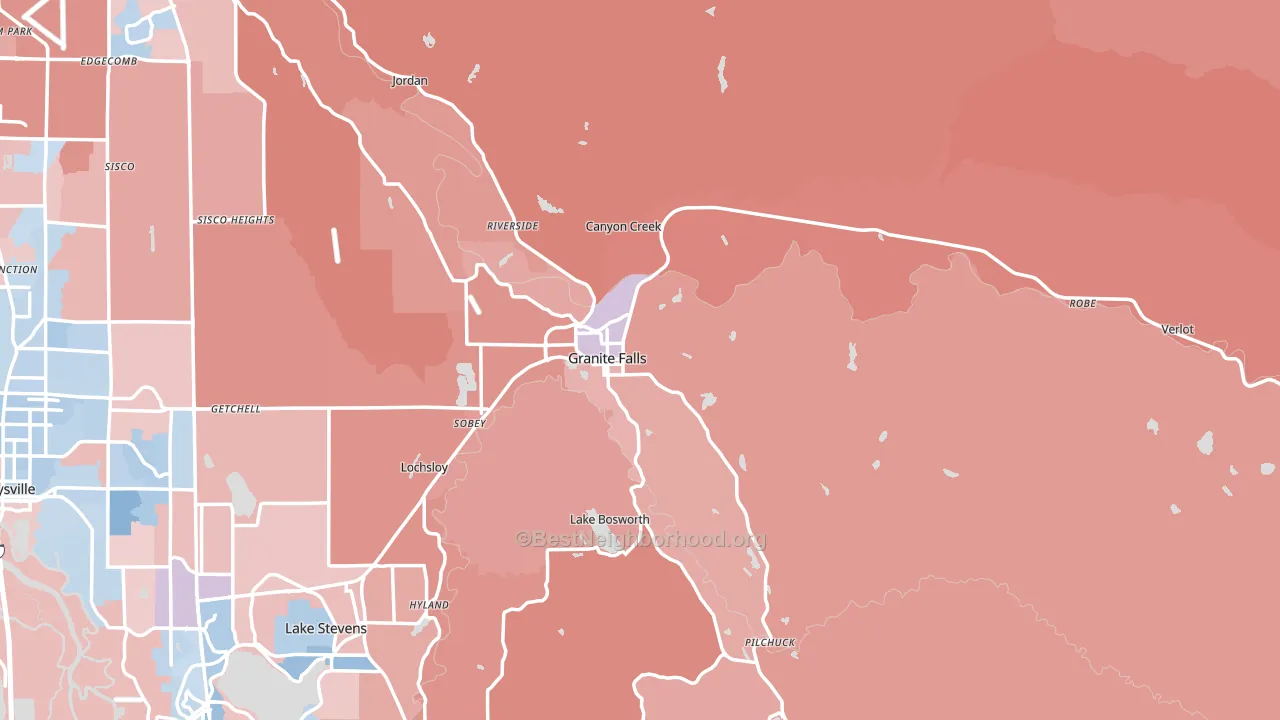 98252, WA block-group political-lean map