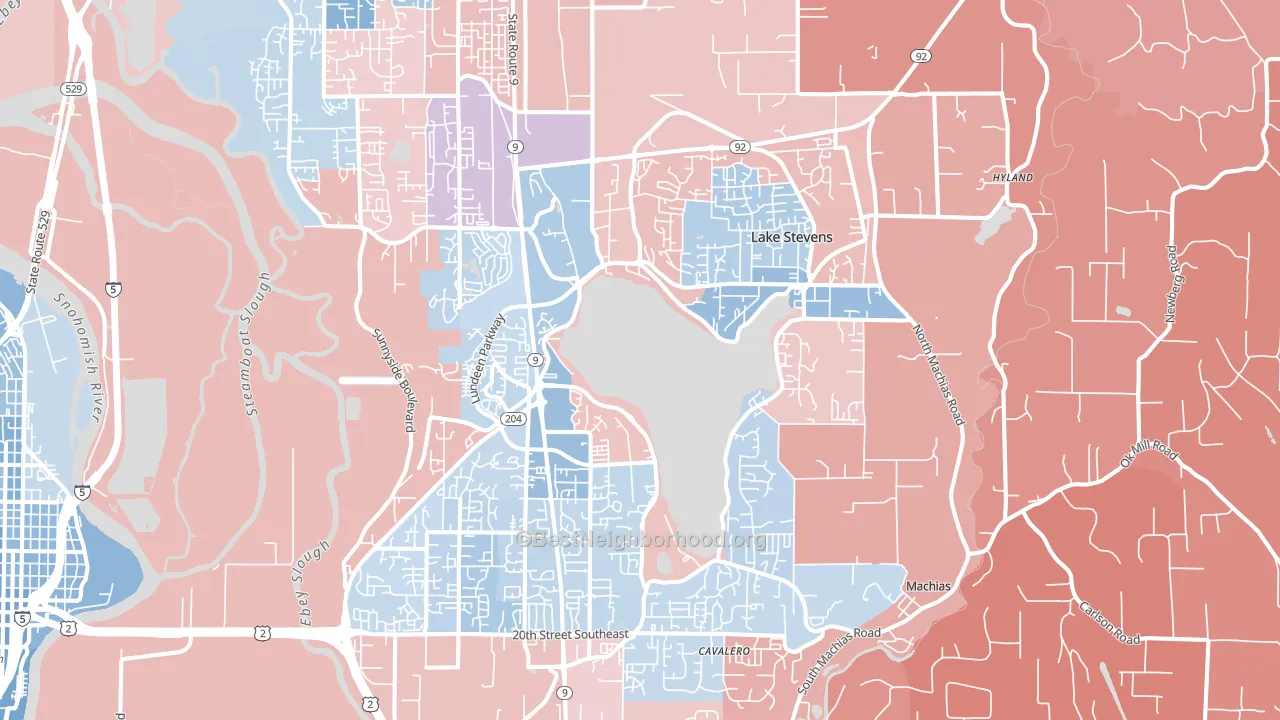 98258, WA block-group political-lean map