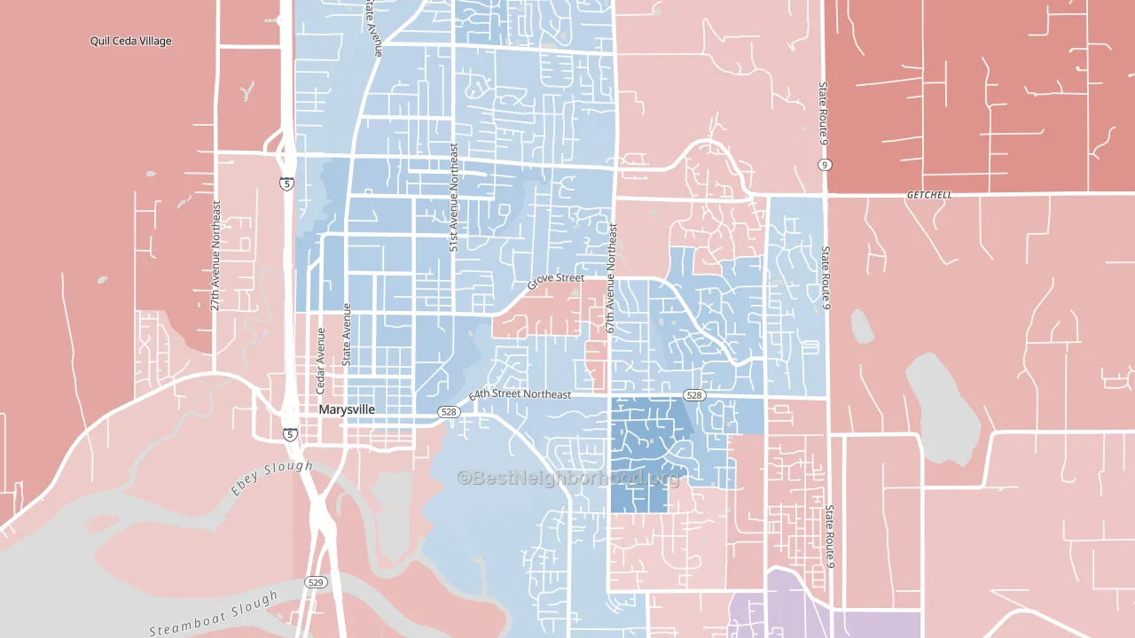 98270, WA block-group political-lean map