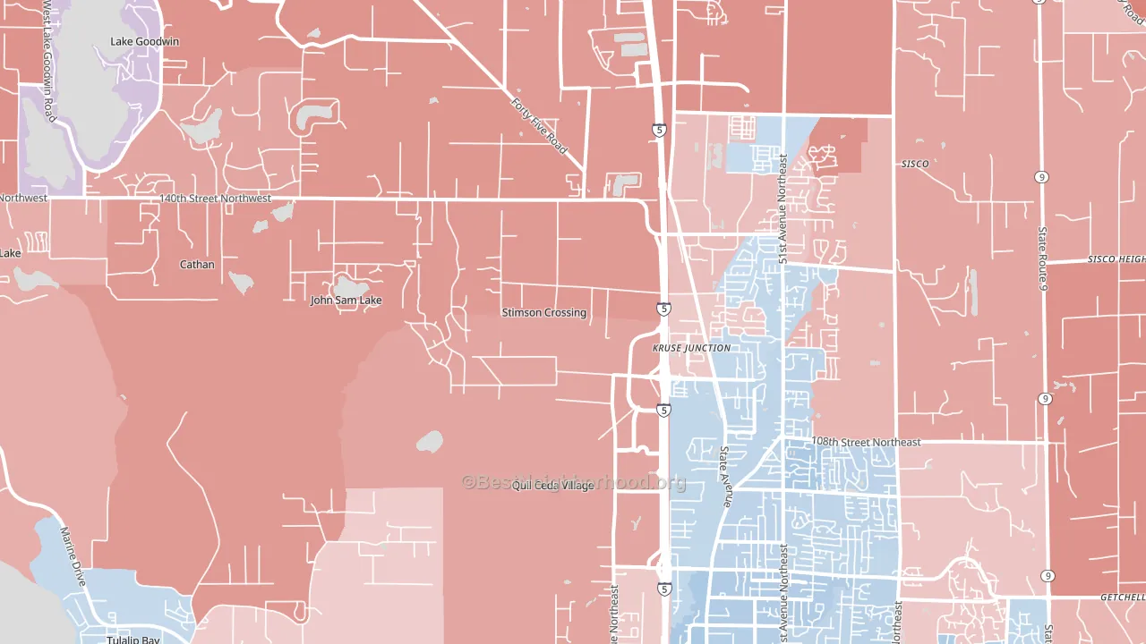 98271, WA block-group political-lean map