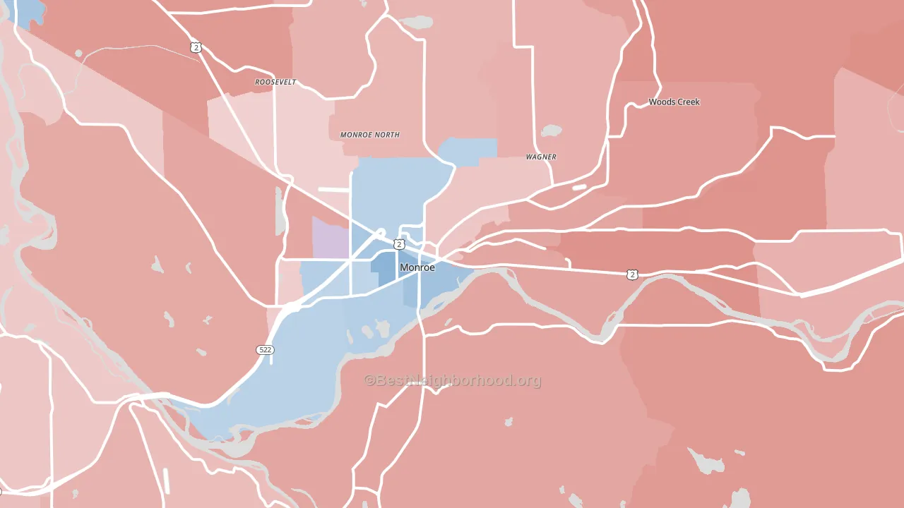 98272, WA block-group political-lean map