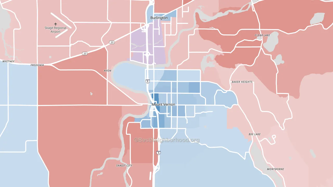 98273, WA block-group political-lean map