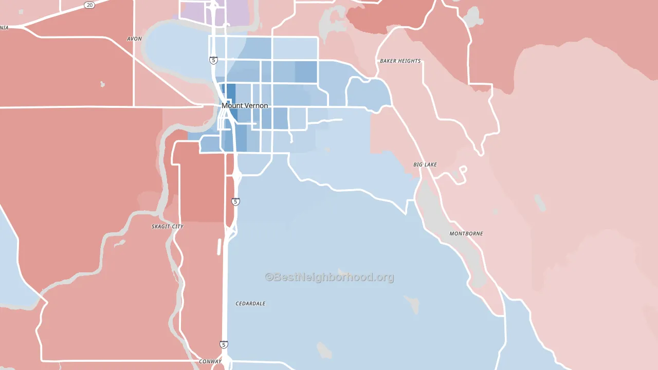 98274, WA block-group political-lean map
