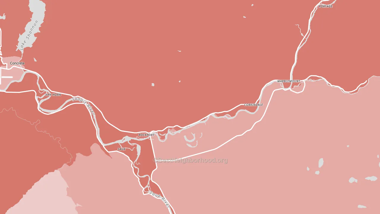 98283, WA block-group political-lean map