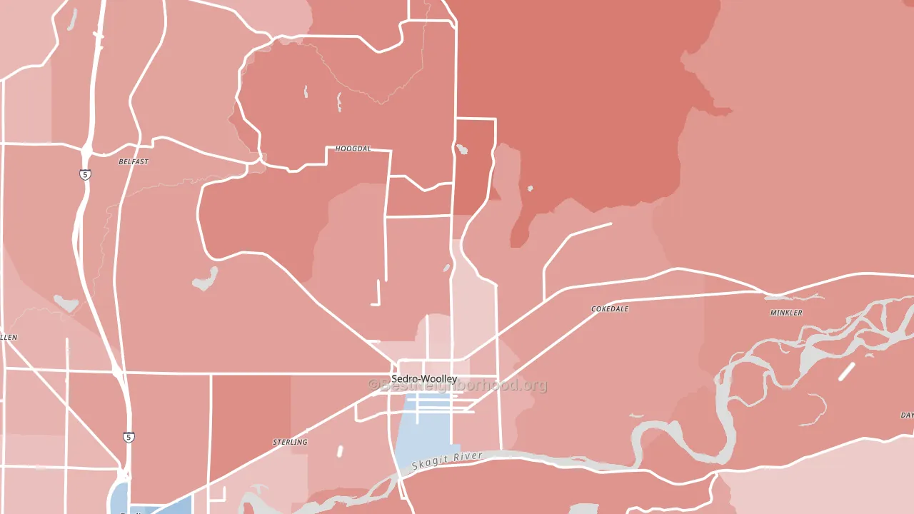 98284, WA block-group political-lean map
