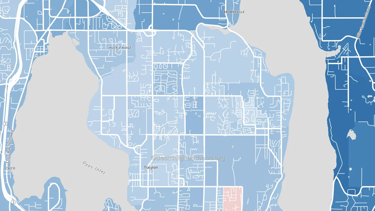 98311, WA block-group political-lean map