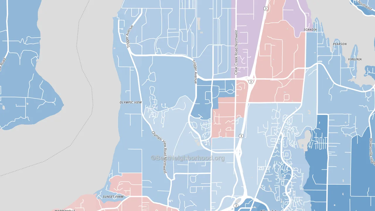98315, WA block-group political-lean map