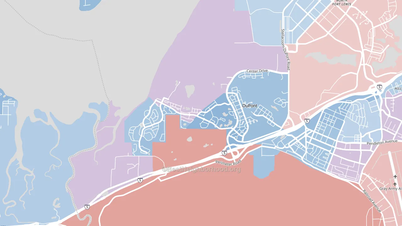 98327, WA block-group political-lean map
