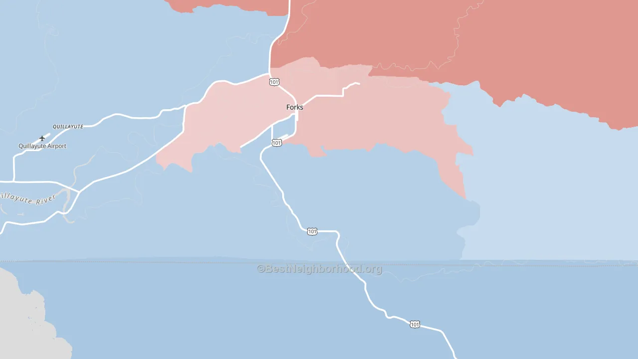 98331, WA block-group political-lean map