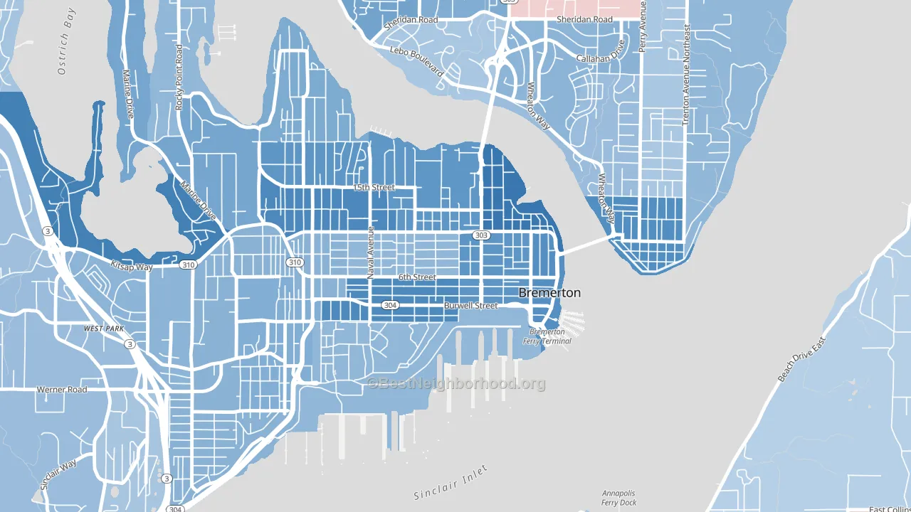 98337, WA block-group political-lean map