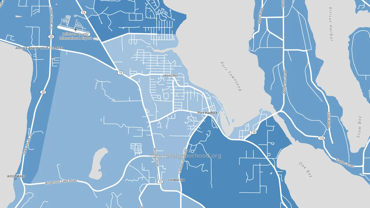 98339, WA block-group political-lean map