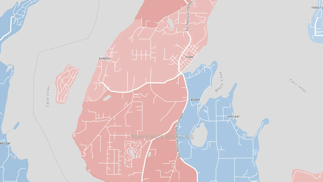 98349, WA block-group political-lean map