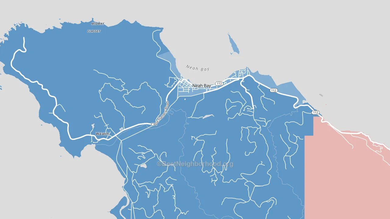 98357, WA block-group political-lean map