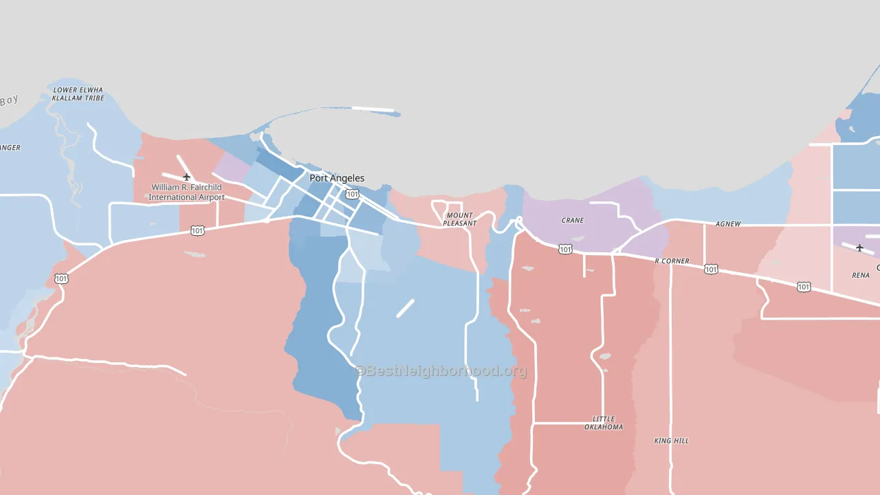 98362, WA block-group political-lean map