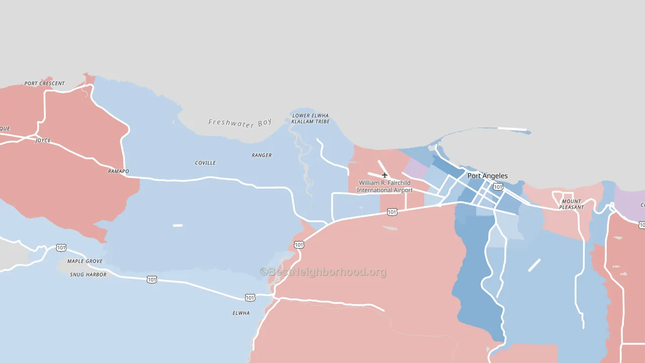 98363, WA block-group political-lean map