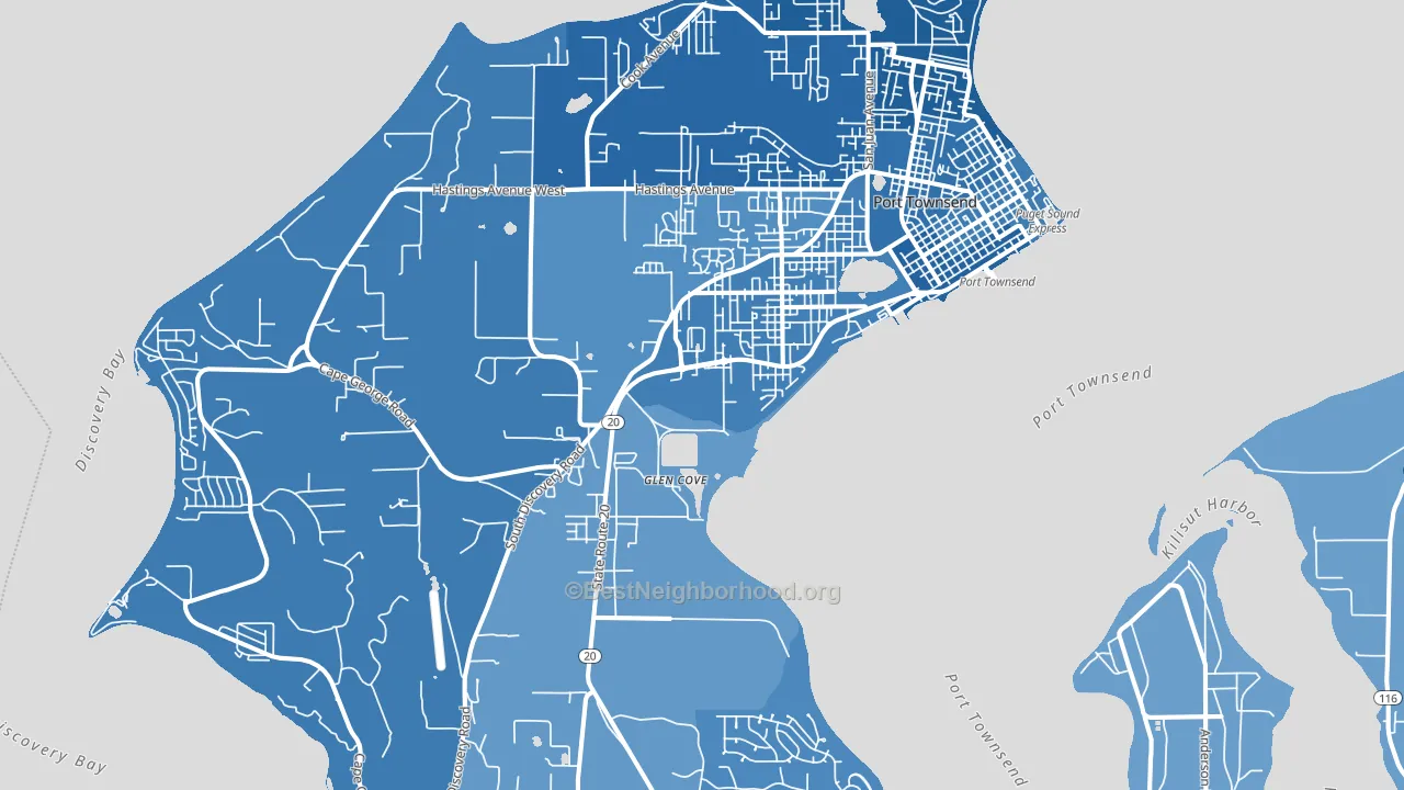 98368, WA block-group political-lean map