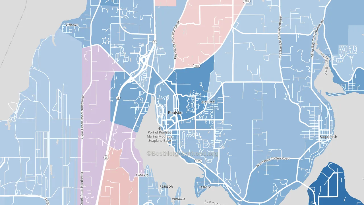 98370, WA block-group political-lean map