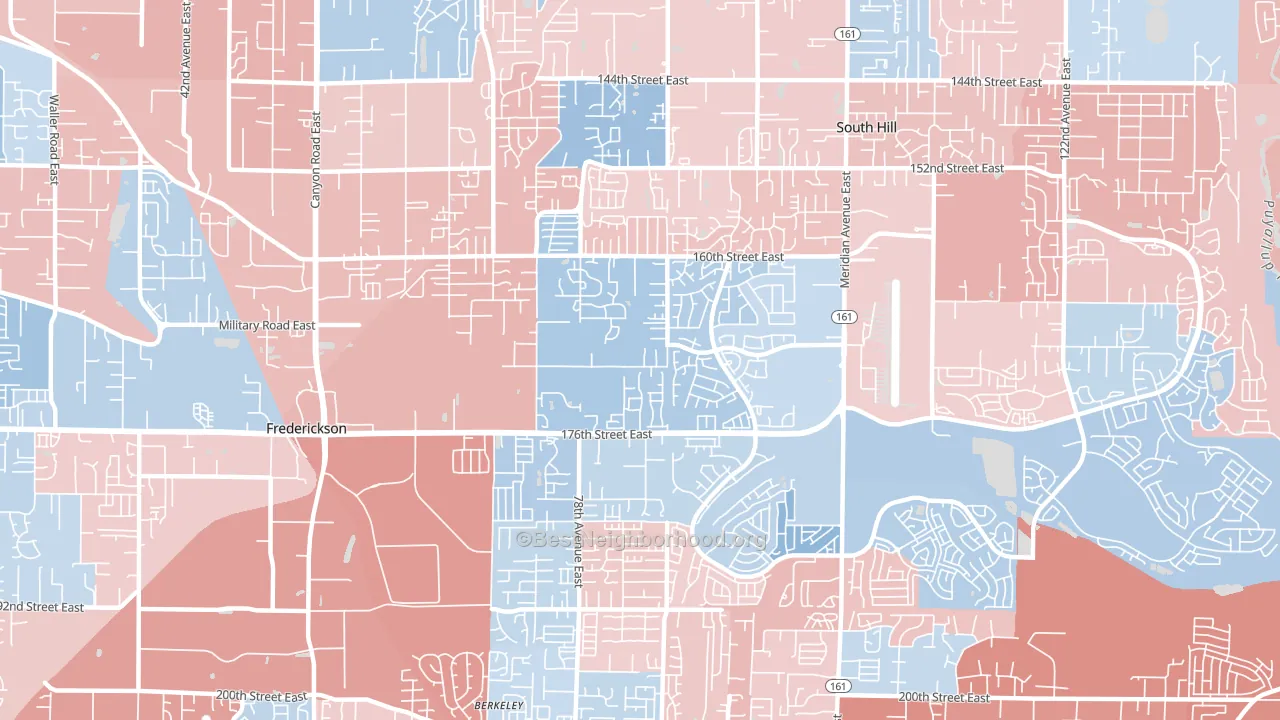 98375, WA block-group political-lean map