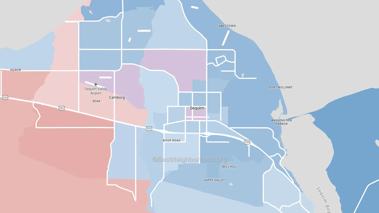 98382, WA block-group political-lean map