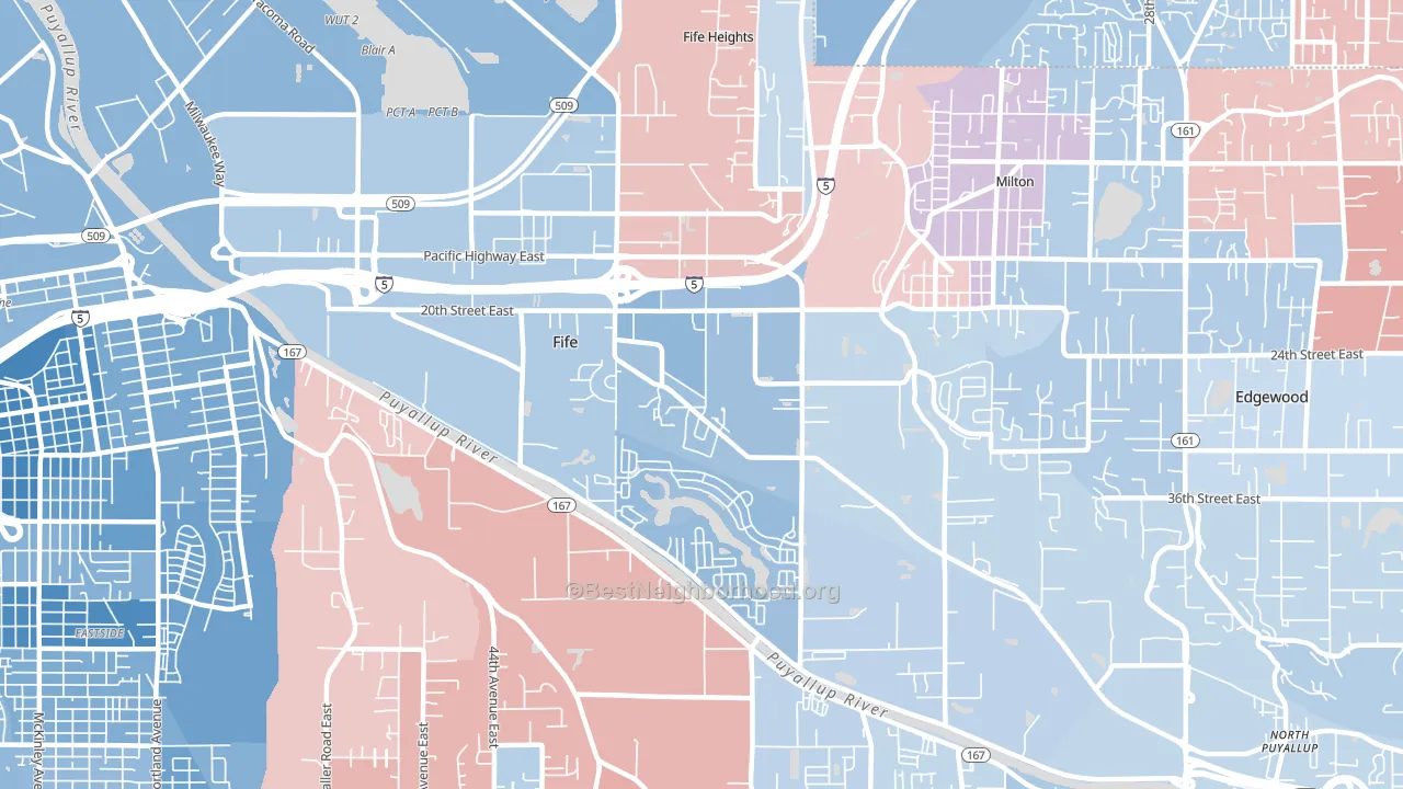 98424, WA block-group political-lean map