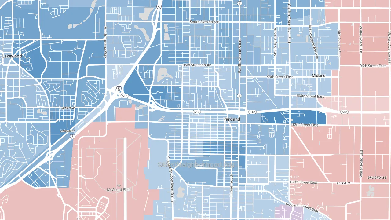 98444, WA block-group political-lean map