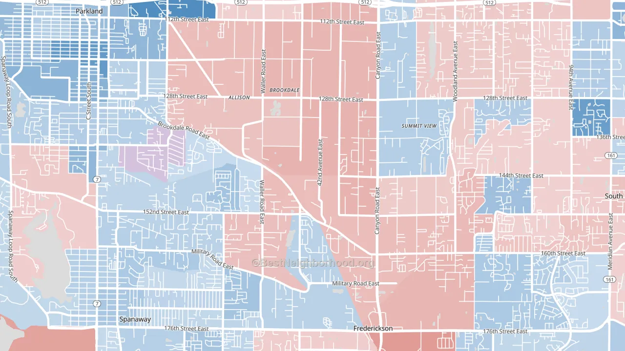 98446, WA block-group political-lean map