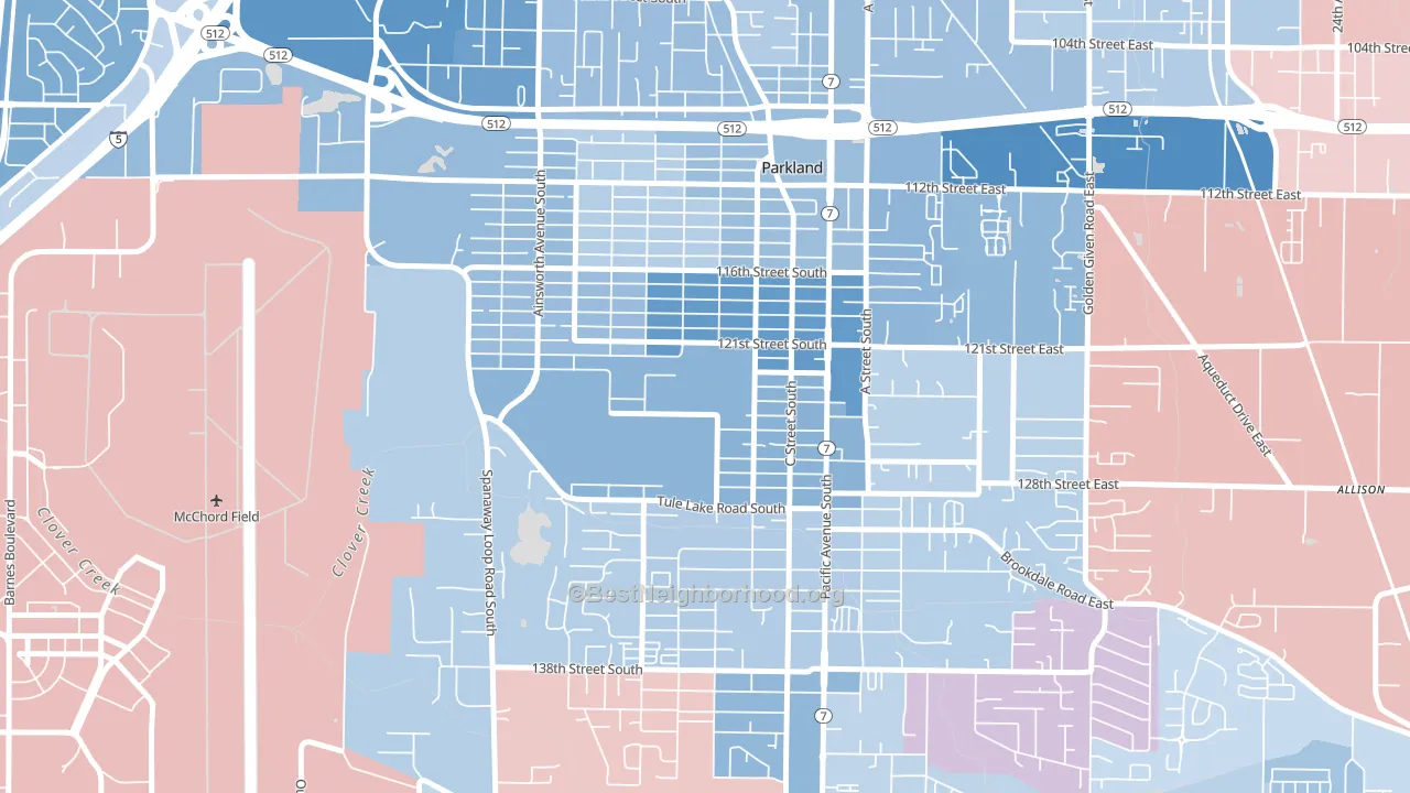 98447, WA block-group political-lean map