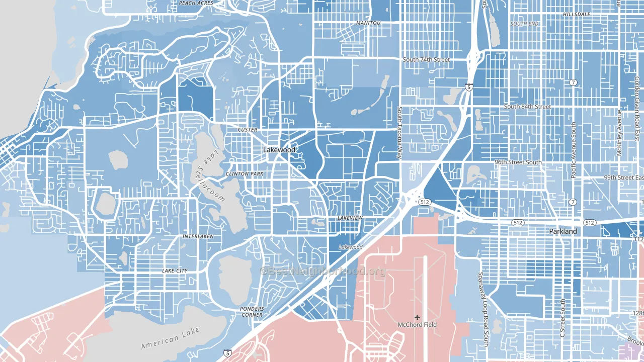 98499, WA block-group political-lean map