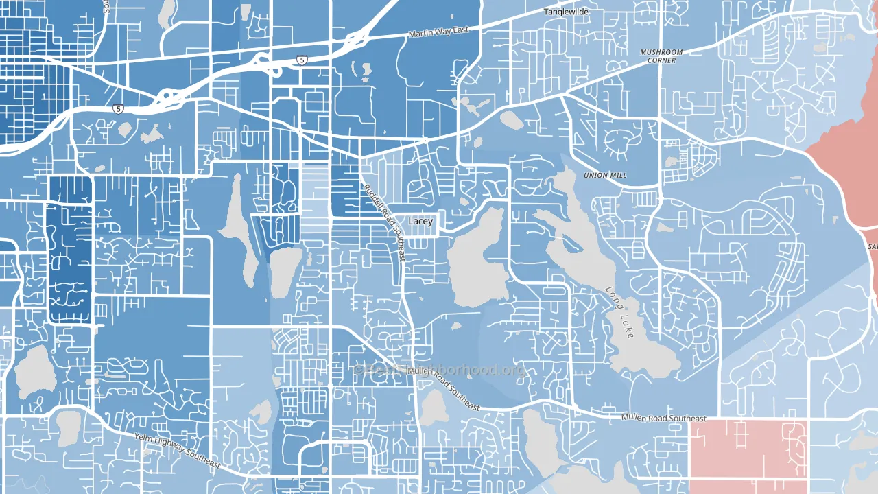 98503, WA block-group political-lean map