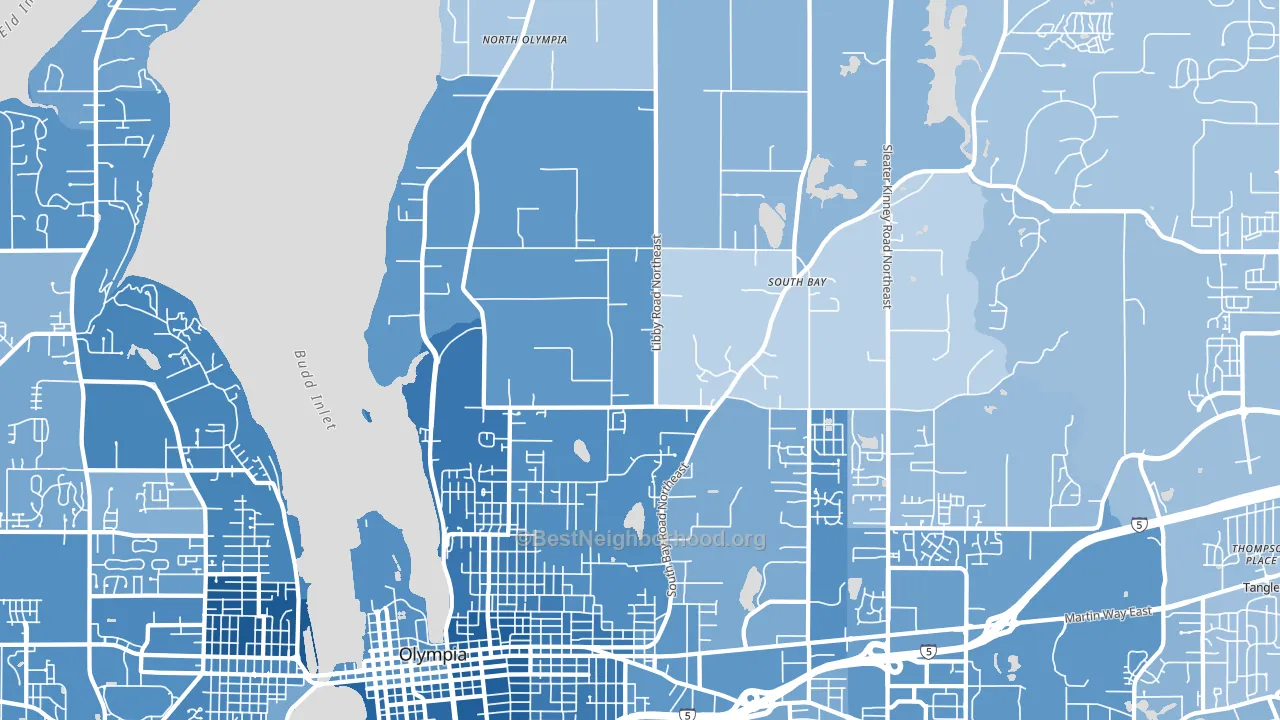98506, WA block-group political-lean map