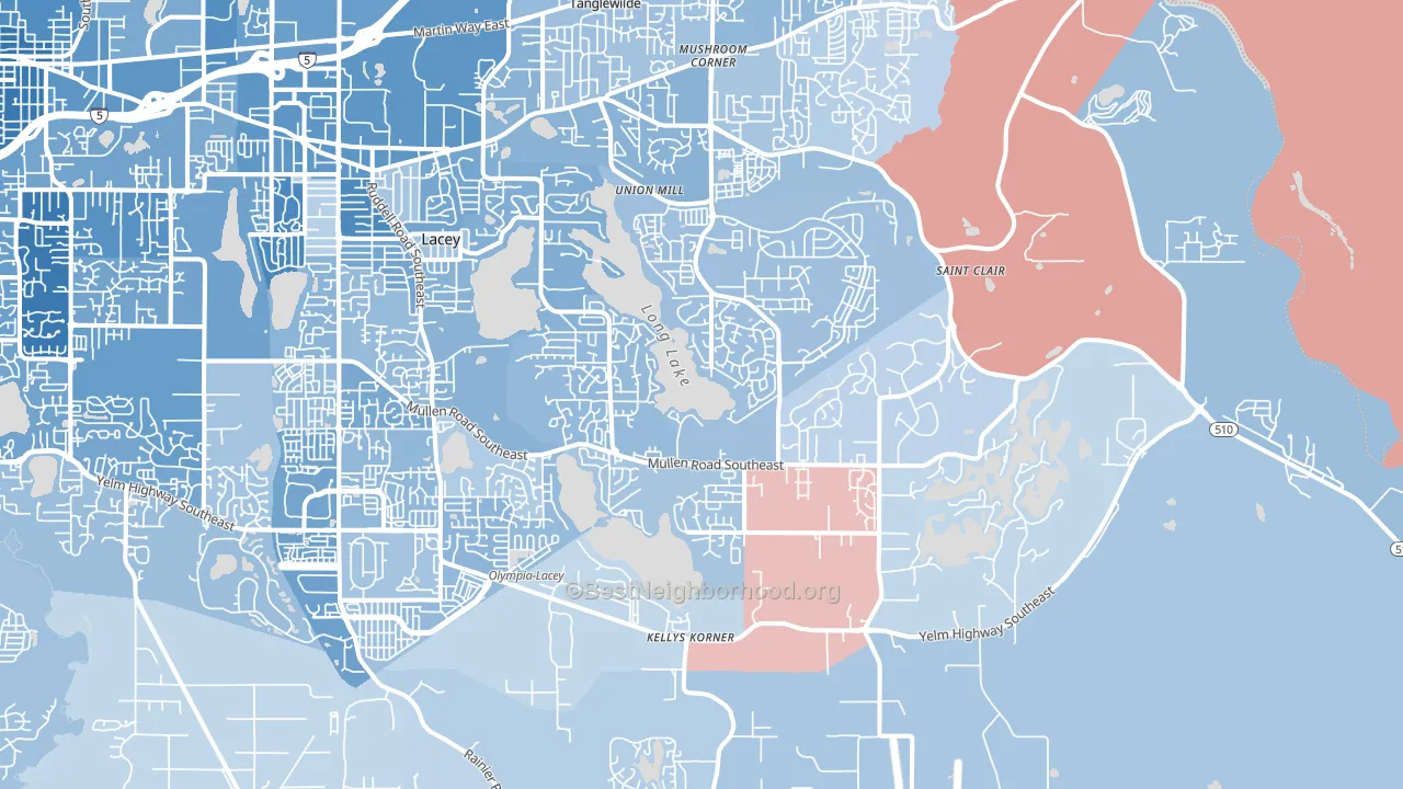 98513, WA block-group political-lean map