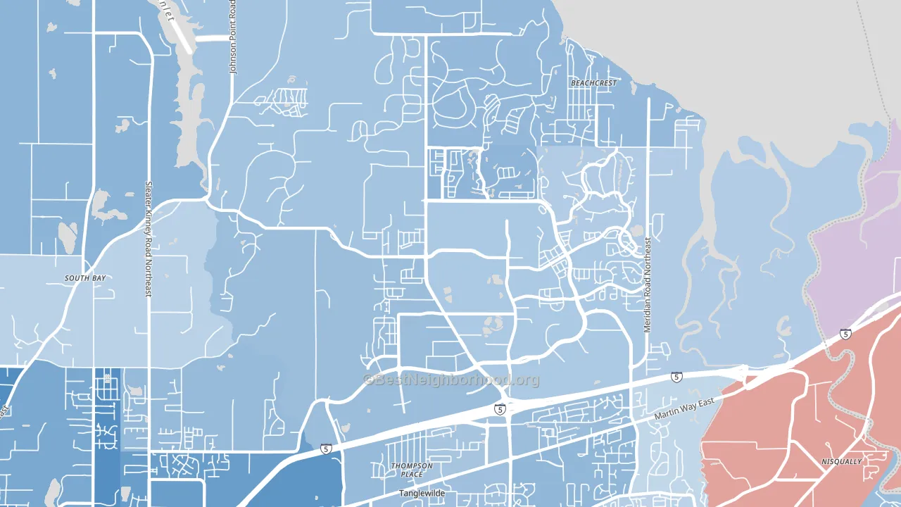 98516, WA block-group political-lean map